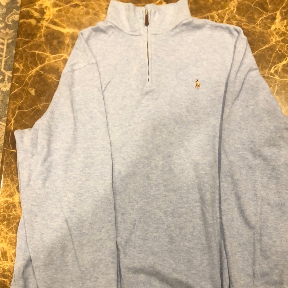 Polo by Ralph Lauren blue sweater- estate rib style. Worn only once